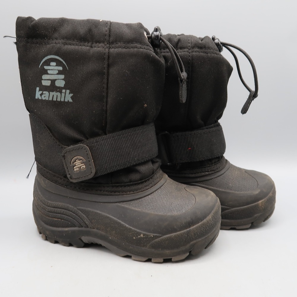 Kamik Insulated Waterproof Winter Snow Boots Black Boys Size 6